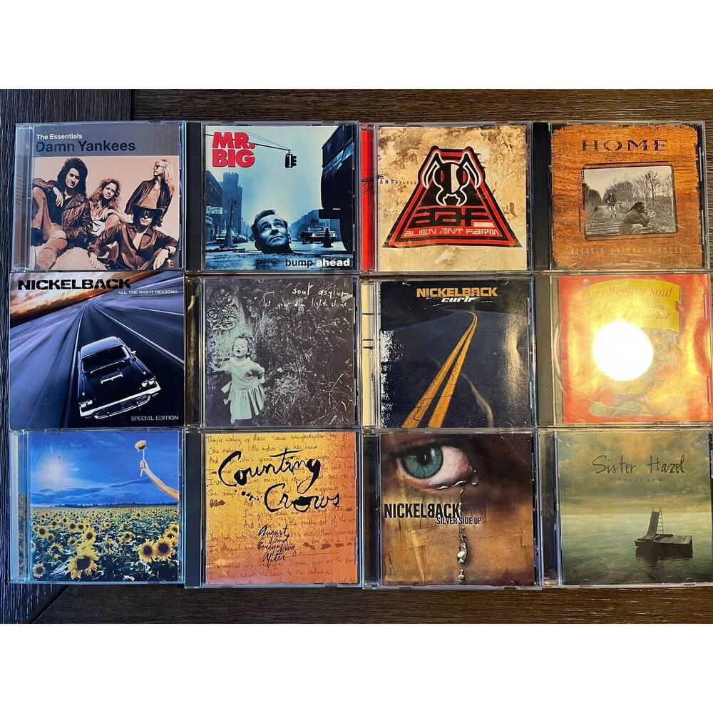 Alternative Rock CD Lot Of 12 Damn Yankees Counting Crows Nickleback Mr Big Etc